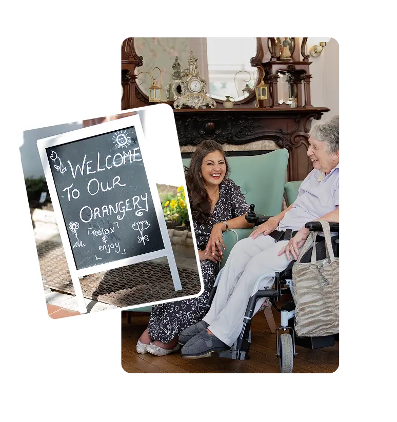 Care home residents spending time together at Iden Manor