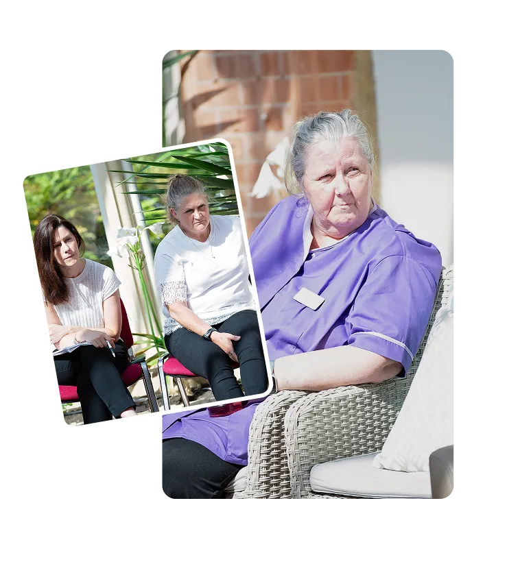 Compassionate dementia care moment at Iden Manor