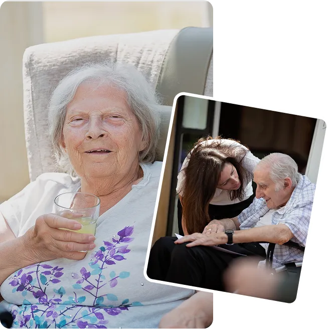 Carer offering companionship to dementia patient