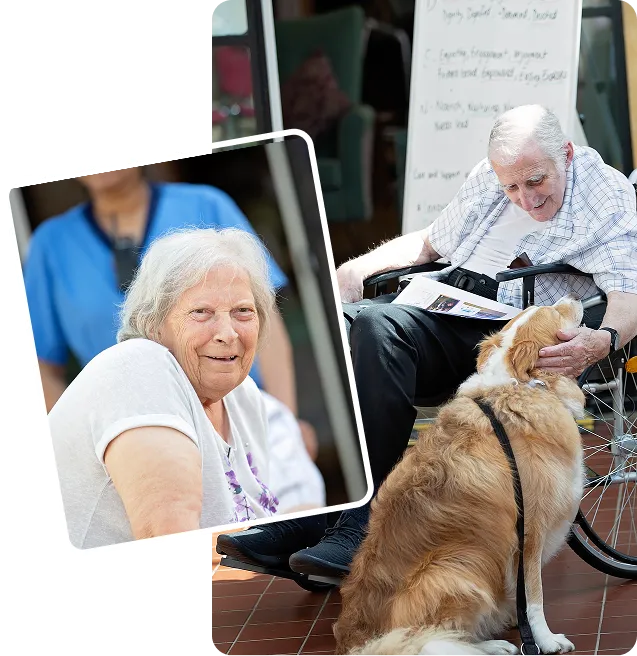 Care worker helping resident with complex care tasks