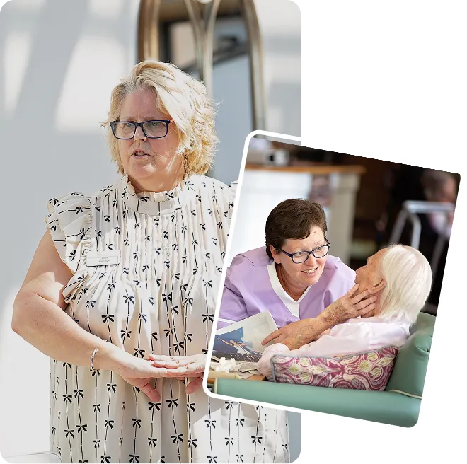 Resident receiving residential care support